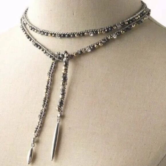 Stella & Dot Zoe Lariat Necklace – Gold Hematite Mix - Picture 11 of 12